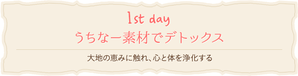 【1st day】うちなー素材でデトックス - 大地の恵みに触れ、心と体を浄化する