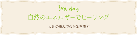 【3rd day】自然のエネルギーでヒーリング - 大地の恵みで心と体を癒す