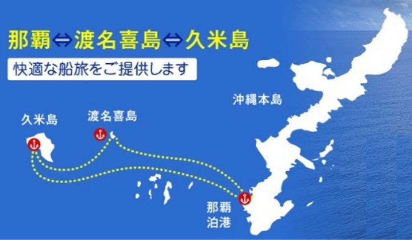 那覇港・泊ふ頭→渡名喜島→久米島