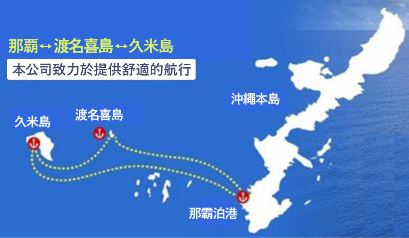 那覇港・泊ふ頭→渡名喜島→久米島